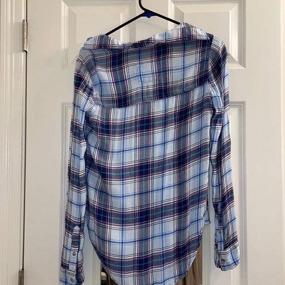 Abercrombie & Fitch Light Blue and Pink Flannel XS - Picture 3 of 4